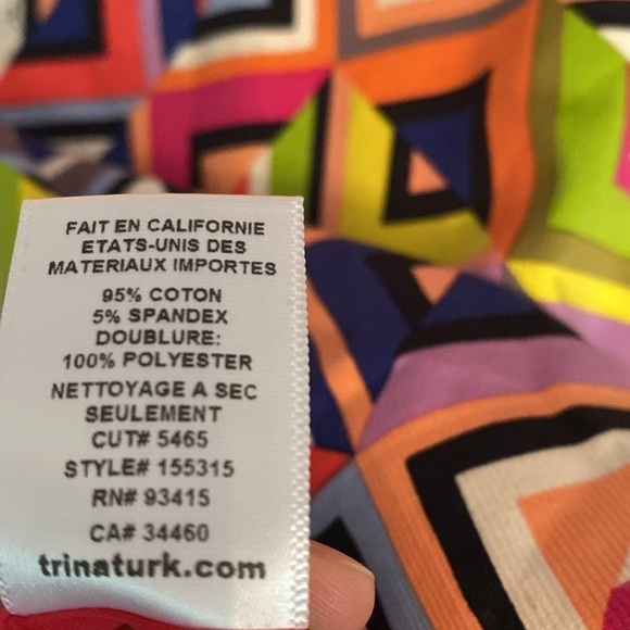 Trina Turk women’s dress- size 4 - bright colors - geometric print - Picture 5 of 10